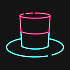 Icon hat. Indonesian independence day celebration elements. Icons in neon style. Good for prints, posters, etc.