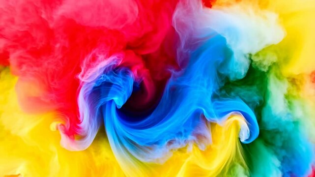 Vibrant Swirls of Colorful Smoke Blending Together in an Abstract Artistic Display