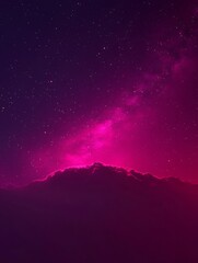 Spectacular cosmic vista with vibrant magenta nebula and starlit expanse