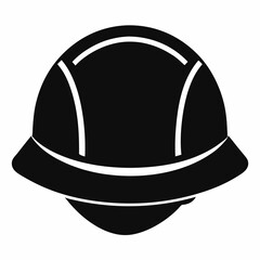 Black Silhouette Construction Hard Hat Icon