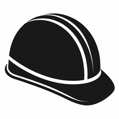  Black Silhouette Construction Hard Hat Icon
