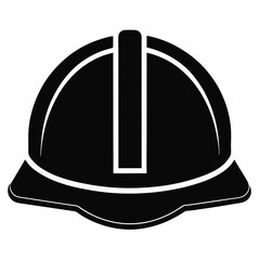  Black Silhouette Construction Hard Hat Icon
