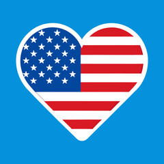 american flag heart
