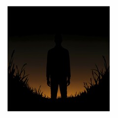 Fototapeta premium silhouette of a man with a gun