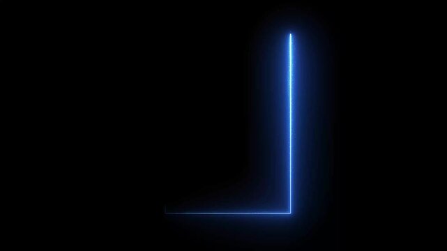 Neon rectangle frame icon background. neon light animated glowing squire shape, on black background 4k video.