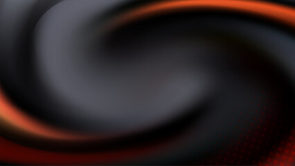 Abstract dark background with swirling orange and black hues.