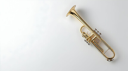 Fototapeta premium Gold Trumpet On White Background