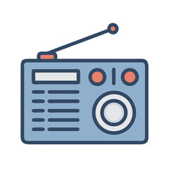 Radio Device with Tuning Knob Icon Design