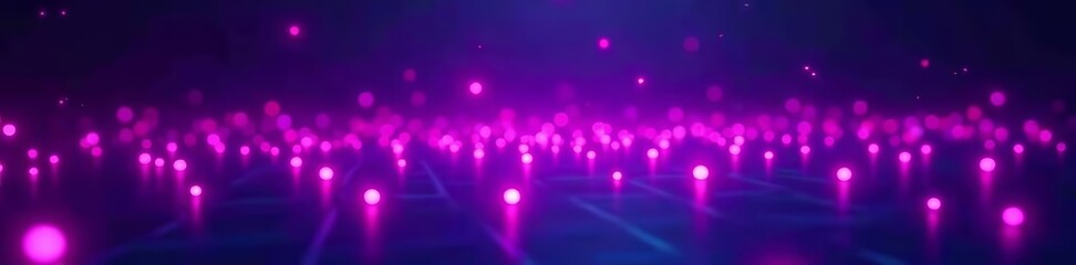 Vibrant purple lights glowing on the dark background, vibrant, neon, dark
