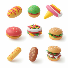 Minimalist and Aesthetic 3D Food Icons