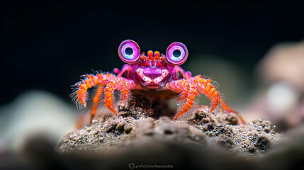 Colorful Underwater Crab Closeup