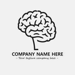 Brain illustration black and white for logo company vector image
