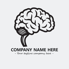 Brain illustration black and white for logo company vector image
