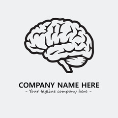 Brain illustration black and white for logo company vector image
