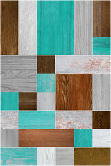 Seamless abstract pattern decorative wood textured geometric mosaic background design.	
