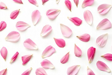 Pink Lotus Petals on White Background