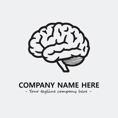 Brain illustration black and white for logo company vector image
