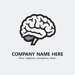 Brain illustration black and white for logo company vector image
