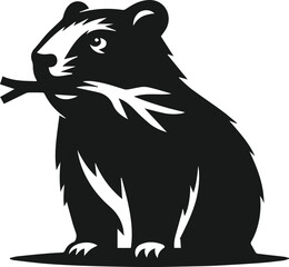 Obraz premium Vector silhouette of a wombat