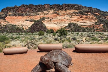 View at the end of the Tortoise Walk Trail in Snow Canyon State Park in Utah.