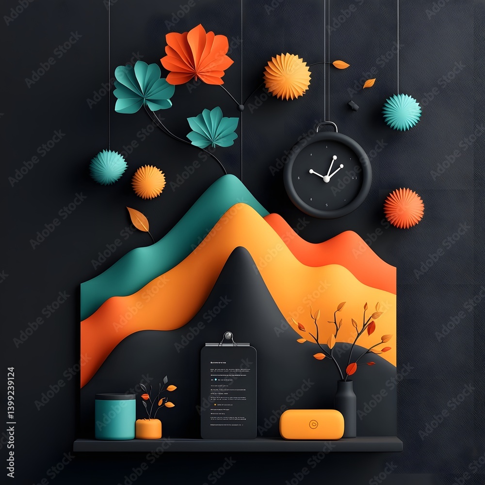 Poster Detailed infographic visualizations rendered on chalkboard with a bold color scheme dynamic data flows and tactile chalk markings set in an academic environment with soft studio lighting