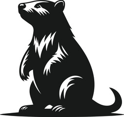 Vector silhouette of a wombat