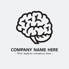 Brain illustration black and white for logo company vector image

