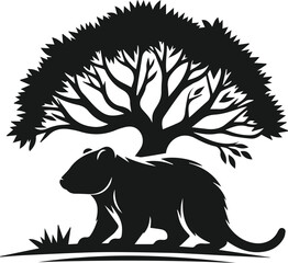 Vector silhouette of a wombat