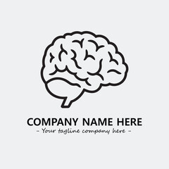 Brain illustration black and white for logo company vector image
