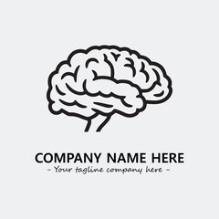 Brain illustration black and white for logo company vector image
