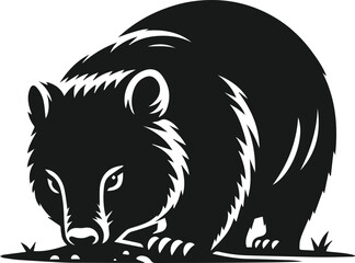 Vector silhouette of a wombat