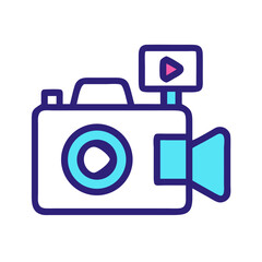 Digital Camera with Video Playback Icon Design