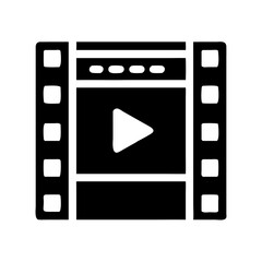 Obraz premium Film Strip with Play Button Icon Design