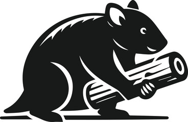 Vector silhouette of a wombat