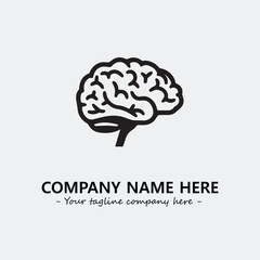 Brain illustration black and white for logo company vector image
