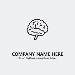 Brain illustration black and white for logo company vector image
