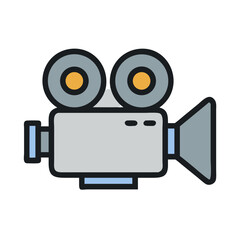 Fototapeta premium Video Camera with Dual Lenses Icon Design