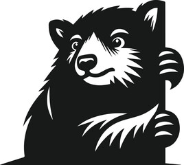 Vector silhouette of a wombat