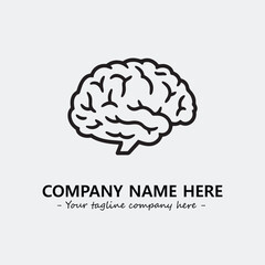 Brain illustration black and white for logo company vector image

