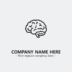 Brain illustration black and white for logo company vector image
