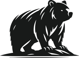 Vector silhouette of a wombat