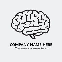 Brain illustration black and white for logo company vector image
