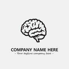 Brain illustration black and white for logo company vector image
