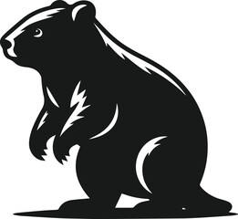 Vector silhouette of a wombat