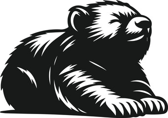 Vector silhouette of a wombat