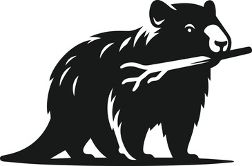 Vector silhouette of a wombat