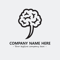 Brain illustration black and white for logo company vector image
