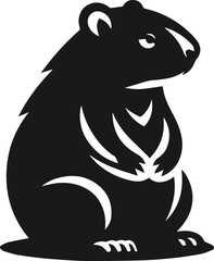 Vector silhouette of a wombat
