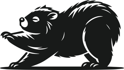 Vector silhouette of a wombat