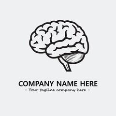 Brain illustration black and white for logo company vector image
